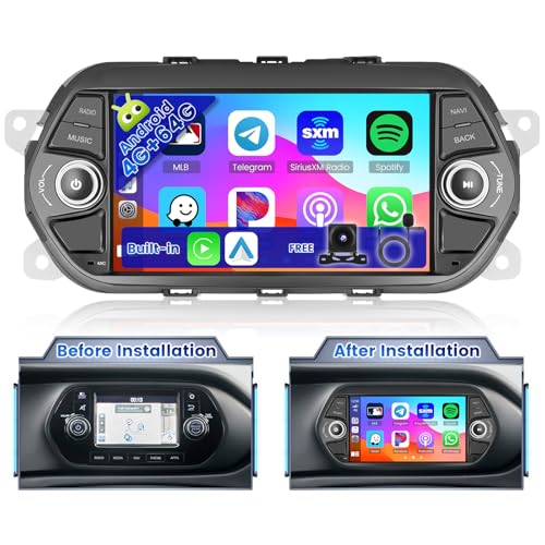 Ohradio Autoradio Android für FIAT TIPO EGEA 2015-2017 4GB+64GB Radio 2 Din Wireless Carplay Android Auto 7 Zoll Touchscreen mit GPS WiFi FM/RDS 32EQ Rückfahrkamera MIC von Ohradio