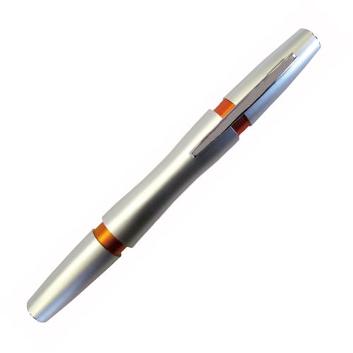 Ohto Rook Ballpoint Pen - 0.7 mm - Silver Orange Body - Black Ink by OHTO von Ohto