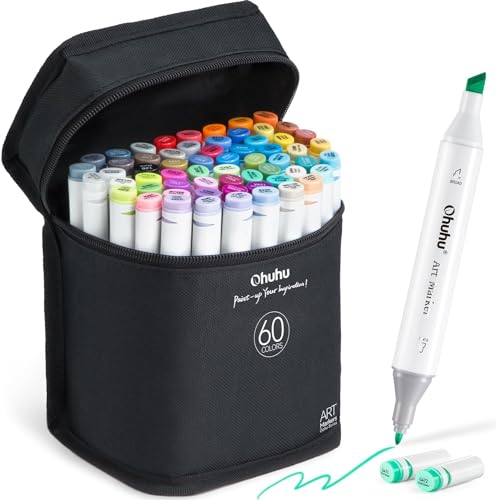 Ohuhu Marker Stifte Set, Stifte Set Permanent Marker Pen Meißel & Feine Verdoppelt Spitzt Kunst Sketch Twin Marker Stifte mit Tragetasche für Malerei Coloring Unterstreichunge, Oahu Serie Ohuhu Marker Stifte Set, Stifte Set Permanent Marker Pen Meißel & Feine Verdoppelt Spitzt Kunst Sketch Twin Marker Stifte mit Tragetasche für Malerei Coloring Unterstreichunge, Oahu Serie von Ohuhu