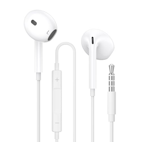 Ohuhu Wired In-Ear Kopfhörer mit 3,5-mm-Klinkenanschluss,HiFi-Stereo-Ohrhörer mit Geräuschisolierung,Mikrofon & Lautstärkeregler für i-Phone,i-Pad,S-amsung,H-uawei,A-ndroid-T-ablets,MP3/MP4 von Ohuhu
