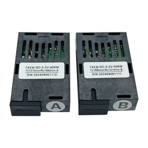 Ohulelks 2 Paare 1X9 Transceiver 155Mb/S SC Singlemode Simplex Fiber 1310/1550nm 40km 3,3V Megabit 1Port Optisches Transceivermodul von Ohulelks