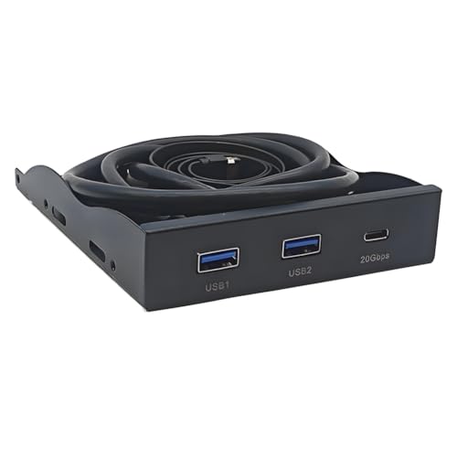 Ohulelks 3,5--Desktop-Diskettenschacht-Frontblende mit 2 X USB 3.0 Typ-A und 20 Gbps Typ-C-Anschluss für PC-Computergehäuse von Ohulelks