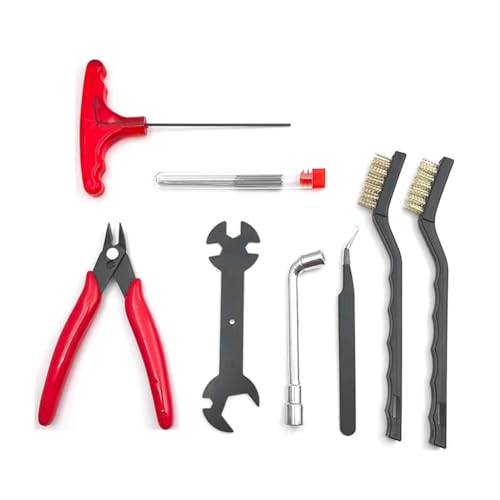 Ohulelks 3D-Drucker-Werkzeug-Set 17-Teilig, 3D-Drucker-Zubehör mit Düsenreinigungswerkzeug, Schraubenschlüssel, Pinzette, Rot Ohulelks 3D-Drucker-Werkzeug-Set 17-Teilig, 3D-Drucker-Zubehör mit Düsenreinigungswerkzeug, Schraubenschlüssel, Pinzette, Rot von Ohulelks