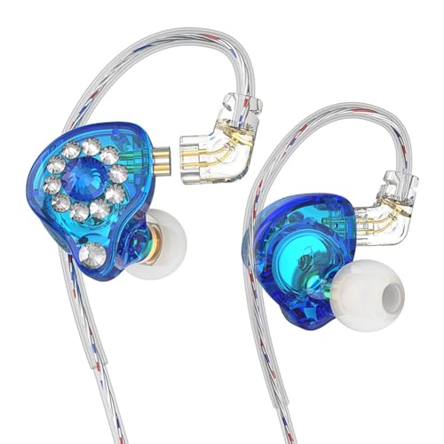 Ohulelks In-Ear-Monitor-Kopfhörer Ohrhörer 11 mm PET-Verbundmembran Dynamischer Ohrhörer 3,5 mm Blau Ohne Mikrofon von Ohulelks
