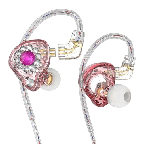 Ohulelks In-Ear-Monitor-Kopfhörer Ohrhörer 11 mm PET-Verbundmembran Dynamischer Ohrhörer 3,5 mm Rosa Ohne Mikrofon von Ohulelks