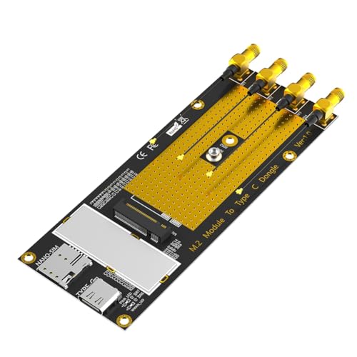 Ohulelks M.2(M.2) 3G/4G/5G- auf Typ C/USB 3.0-Adapter mit Nano-SIM-Kartensteckplatz für RM500Q/RM500U /GM800/ SIM8200- von Ohulelks
