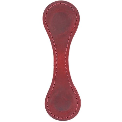 Ohulelks Magnetisches Lesezeichen mit Graviertem, Inspirierendem Text, Lesezeichenhalter Aus Leder, Magnetisches Lesezeichen, Rot, Langlebig, Einfach zu Verwenden von Ohulelks