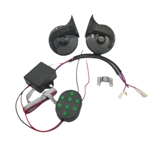 Ohulelks Musikalisches Elektrisches Schneckenhorn 12 V mit 8 Tönen und Schallsteuerkasten für Fahrzeuge Universell Ohulelks Musikalisches Elektrisches Schneckenhorn 12 V mit 8 Tönen und Schallsteuerkasten für Fahrzeuge Universell von Ohulelks