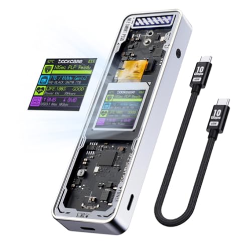 Ohulelks Smart 2280 M.2 NVMe SSD-Gehäuse Cyber Design Explorer Edition mit LCD-Display, Max. 10 GB/S, Typ C, Silber Ohulelks Smart 2280 M.2 NVMe SSD-Gehäuse Cyber Design Explorer Edition mit LCD-Display, Max. 10 GB/S, Typ C, Silber von Ohulelks