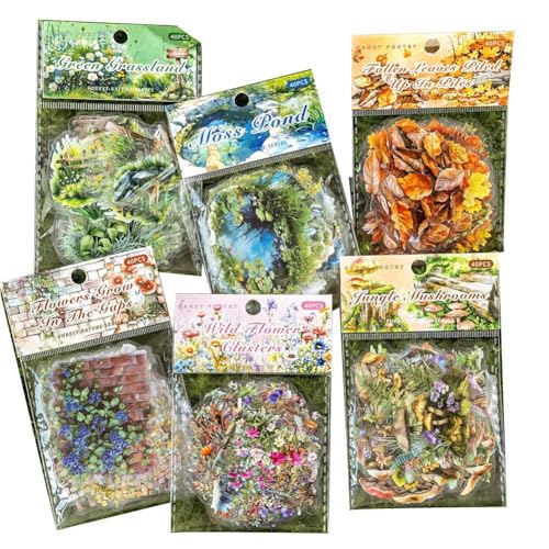 Ohulelks Transparente Natur-Landschaftsaufkleber, 240 Stück - Ideal für Junk-Journaling & Scrapbook-Enthusiasten Ohulelks Transparente Natur-Landschaftsaufkleber, 240 Stück - Ideal für Junk-Journaling & Scrapbook-Enthusiasten von Ohulelks