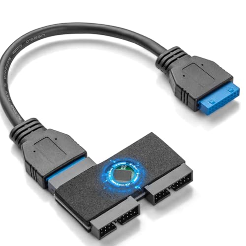 Ohulelks USB 3.0 19Pin 1 auf 2 HUB mit Chip und Modularem Kabeldesign USB 19Pin HUB Motherboard 19Pin USB3.0 Datenverlängerungskabel Ohulelks USB 3.0 19Pin 1 auf 2 HUB mit Chip und Modularem Kabeldesign USB 19Pin HUB Motherboard 19Pin USB3.0 Datenverlängerungskabel von Ohulelks