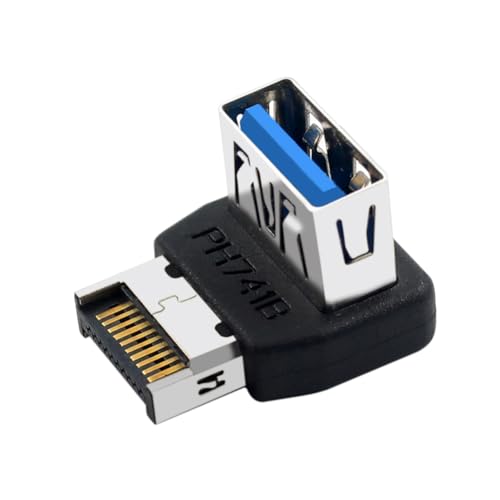 Ohulelks USB-C-Header-Adapter Typ E auf USB 3.1, 90-Grad-Lenkkonverter für Den Internen Anschluss des Computer-Motherboards PH741B Ohulelks USB-C-Header-Adapter Typ E auf USB 3.1, 90-Grad-Lenkkonverter für Den Internen Anschluss des Computer-Motherboards PH741B von Ohulelks