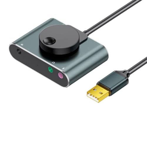 Ohulelks USB Soundkarte Konverter 3,5 mm Headset Mikrofon Anschluss Treiberfrei für Desktop und Notebook Schwarz Ohulelks USB Soundkarte Konverter 3,5 mm Headset Mikrofon Anschluss Treiberfrei für Desktop und Notebook Schwarz von Ohulelks