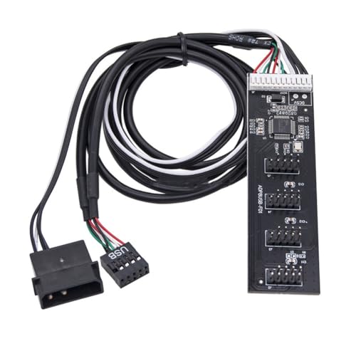 Ohulelks USB2.0-Header-Splitter IDE 9 Pin 1 zu 4 Verlängerungshub-Splitter mit SATA/IDE-Interface-Kabel für PC-Mainboard-Adapter Ohulelks USB2.0-Header-Splitter IDE 9 Pin 1 zu 4 Verlängerungshub-Splitter mit SATA/IDE-Interface-Kabel für PC-Mainboard-Adapter von Ohulelks