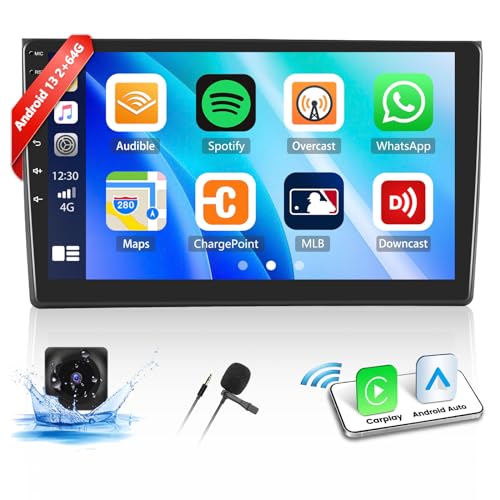 2+64G Neu Android 13 Autoradio für Audi A4 (B6/B7) S4 RS4 8E 2000-2009 mit Wireless CarPlay Android Auto 9 '' Touchscreen Bildschirm mit Navi Bluetooth GPS FM RDS WiFi SWC HiFi/EQ + AHD Rückfahrkamera von OiLiehu