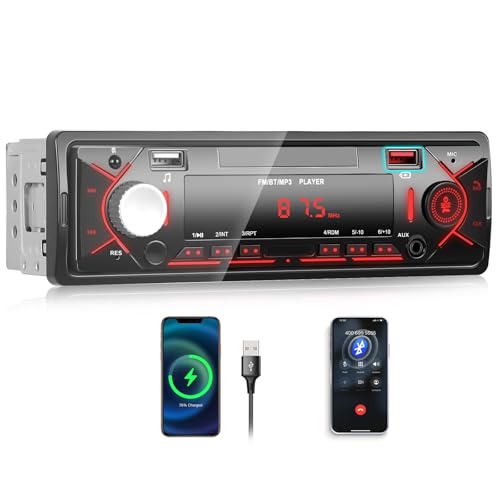 OiLiehu 1Din Autoradio Bluetooth Freisprecheinrichtung 1Din Radio mit FM Radio/LCD-Uhranzeige, MP3 Player unterstützt AUX-Eingang/USB Wiedergabe/Aufladen OiLiehu 1Din Autoradio Bluetooth Freisprecheinrichtung 1Din Radio mit FM Radio/LCD-Uhranzeige, MP3 Player unterstützt AUX-Eingang/USB Wiedergabe/Aufladen von OiLiehu