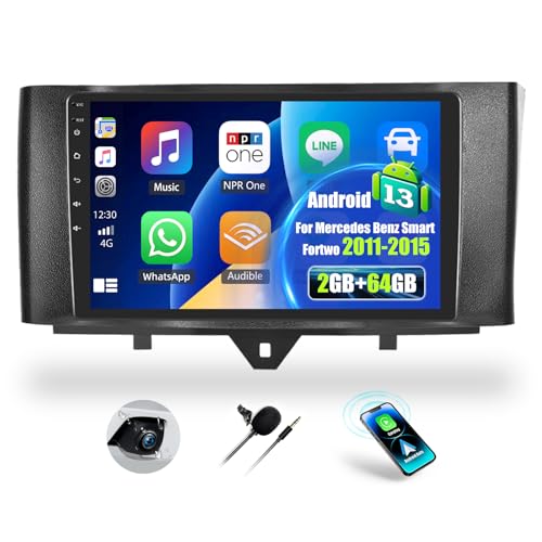 OiLiehu 2G+64G Android 13 Doppel Din Radio Carplay Android Auto Autoradio Mit Bildschirm 9 Zoll für Mercedes Benz Smart Fortwo 2011-2015 mit WiFi/GPS/Bluetooth/FM RDS/Mirror Link/EQ/SWC/Rückfahrkamera OiLiehu 2G+64G Android 13 Doppel Din Radio Carplay Android Auto Autoradio Mit Bildschirm 9 Zoll für Mercedes Benz Smart Fortwo 2011-2015 mit WiFi/GPS/Bluetooth/FM RDS/Mirror Link/EQ/SWC/Rückfahrkamera von OiLiehu