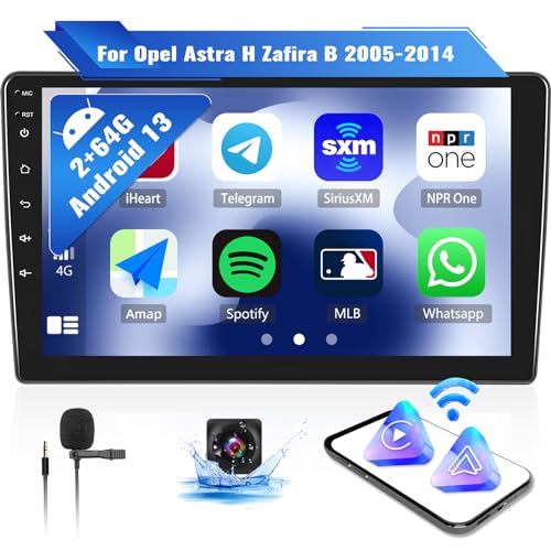 OiLiehu 2G+64G Android 13 Doppeldin Radio Apple Carplay Android Auto für Opel Astra H Zafira B 2005-2014 Autoradio Mit Bildschirm 9 Zoll Unterstützung Equalizer/Bluetooth/FM RDS/WiFi/GPS von OiLiehu