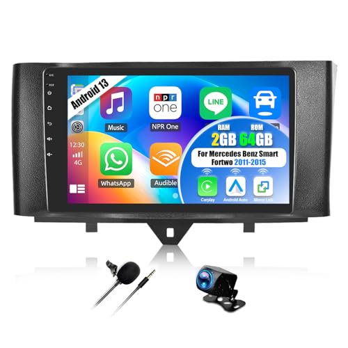 OiLiehu 2G+64G Android 13 Doppeldin Radio Carplay Android Auto für Mercedes Benz Smart Fortwo 2011-2015 Autoradio Mit Bildschirm 9 Zoll Unterstützung Equalizer/Bluetooth/FM RDS/WiFi/GPS OiLiehu 2G+64G Android 13 Doppeldin Radio Carplay Android Auto für Mercedes Benz Smart Fortwo 2011-2015 Autoradio Mit Bildschirm 9 Zoll Unterstützung Equalizer/Bluetooth/FM RDS/WiFi/GPS von OiLiehu