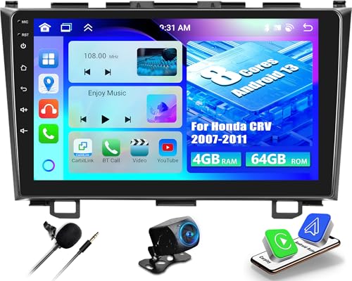 OiLiehu 4+64G 8 Kern Android 13 Doppel Din Radio CarPlay Android Auto für Honda CRV 2007-2011 Autoradio Mit Bildschirm 9 Zoll mit Mirror Link Bluetooth GPS FM RDS WiFi SWC DSP/EQ+Rückfahrkamera OiLiehu 4+64G 8 Kern Android 13 Doppel Din Radio CarPlay Android Auto für Honda CRV 2007-2011 Autoradio Mit Bildschirm 9 Zoll mit Mirror Link Bluetooth GPS FM RDS WiFi SWC DSP/EQ+Rückfahrkamera von OiLiehu