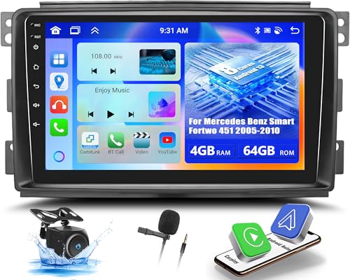 OiLiehu 4+64G 8 Kern Android 13 Doppel Din Radio für Mercedes Benz Smart Fortwo 451 2005-2010 CarPlay Android Auto Autoradio Mit Bildschirm 9 Zoll mit Bluetooth GPS FM RDS WiFi DSP/EQ+Rückfahrkamera OiLiehu 4+64G 8 Kern Android 13 Doppel Din Radio für Mercedes Benz Smart Fortwo 451 2005-2010 CarPlay Android Auto Autoradio Mit Bildschirm 9 Zoll mit Bluetooth GPS FM RDS WiFi DSP/EQ+Rückfahrkamera von OiLiehu