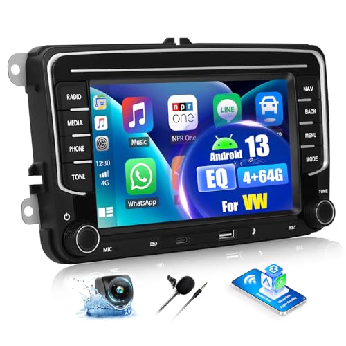 OiLiehu 4G+64G Android 13 Autoradio für VW Polo Golf 5 Caddy T5 Tiguan mit kabellosem CarPlay Android Auto, 7 Zoll IPS Touchscreen Radio mit WiFi Mirror Link Bluetooth FM RDS EQ SWC Rückfahrkamera OiLiehu 4G+64G Android 13 Autoradio für VW Polo Golf 5 Caddy T5 Tiguan mit kabellosem CarPlay Android Auto, 7 Zoll IPS Touchscreen Radio mit WiFi Mirror Link Bluetooth FM RDS EQ SWC Rückfahrkamera von OiLiehu