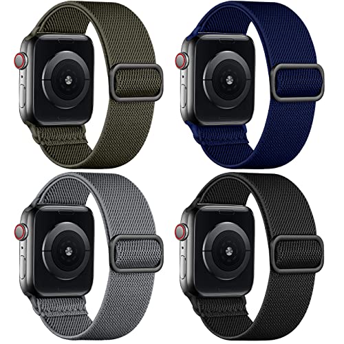 Oielai 4 Pack Loop Armband kompatibel mit Apple Watch Armband 45mm 42mm 44mm 49mm, Nylon Band für Apple Watch SE/iWatch Series 9 Ultra 8 7 6 5 4 3 2 1, 42/44/45/49mm von Oielai