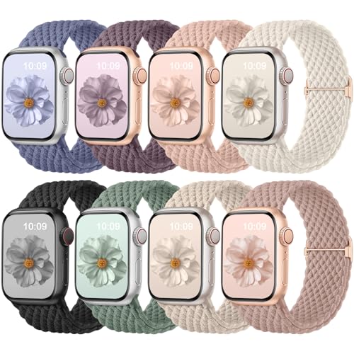 Oielai 8 Stück Geflochtenes Armband Kompatibel mit Apple Watch Armband 46mm 45mm 44mm 42mm 49mm 41mm 40mm 38mm, Einstellbar Sport Solo Loop Band für iWatch Series 10 9 8 7 6 5 4 3 2 1 SE Ultra Oielai 8 Stück Geflochtenes Armband Kompatibel mit Apple Watch Armband 46mm 45mm 44mm 42mm 49mm 41mm 40mm 38mm, Einstellbar Sport Solo Loop Band für iWatch Series 10 9 8 7 6 5 4 3 2 1 SE Ultra von Oielai