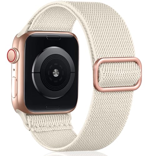 Oielai Solo Loop Armband Kompatibel mit Apple Watch Armband 41mm 40mm 38mm, Verstellbares Dehnbare Nylon Sport Ersatz Armband für iWatch SE Series 9/8/7/6/5/4/3/2/1, 38mm/40mm/41mm, Polarstern von Oielai