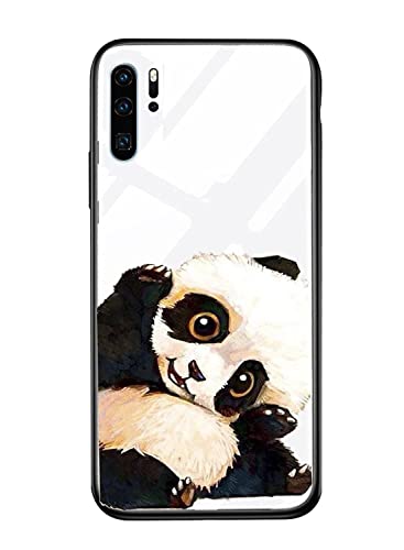 Oihxse Hülle Handyhülle Kompatibel für Xiaomi Redmi Note 8, Gehärtetes Glas Schutzhülle mit Motiv Weiche Silikon TPU Rahmen Mode Muster Kratzfest Stoßfest Case Cover - Panda von Oihxse