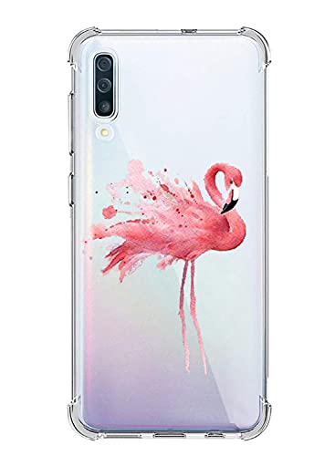 Oihxse Silikon Weiche Handyhülle Kompatibel mit Samsung Galaxy S20 und Mode Blume Muster Cover, Hülle Soft TPU Clear Ultra Dünn Transparent Fallschutz Bumper Schutzhülle - Flamingo von Oihxse