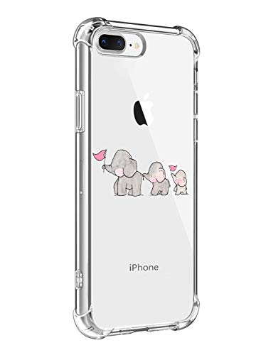 Oihxse kompatibel mit [iPhone SE 2020 Hülle] Crystal Clear,Kantenschutz Schutzhülle Durchsichtige Silikon TPU Handyhülle Case Anti-Kratz Stoßfest Vier Ecke Kante Stoßdämpfung Design (Elefant-8) von Oihxse