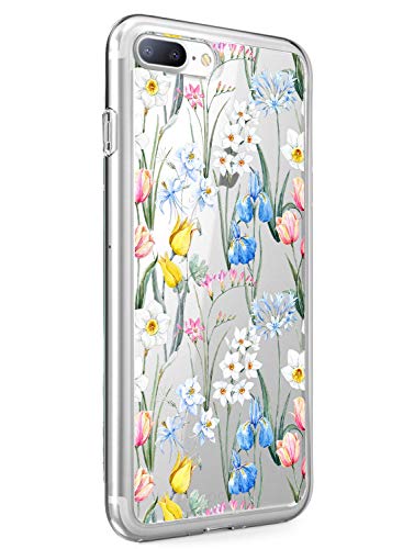 iPhone 5/5S/SE Case Transparent,Oihxse Kompatibel mit iPhone 5/5S/SE Silikon Hülle mit Blume Motiv Ultra Dünn Durchsichtige Case 360 Grad Schützen,Schutzhülle Slim Stoßfest TPU Bumper (A10) von Oihxse