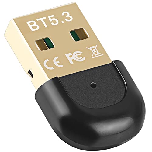 Oikabio 1 Stück USB Bluetooth 5.3 Adapter Empfänger USB Wireless Bluetooth Transmitter Free Driver für Desktop Computer von Oikabio