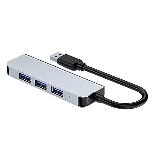 Oikabio 4 Port USB Daten Hub Adapter, Aluminium USB Hub 3.0 mit SuperSpeed 5Gbps, Kompatibel für, Flash Laufwerk und Mehr von Oikabio