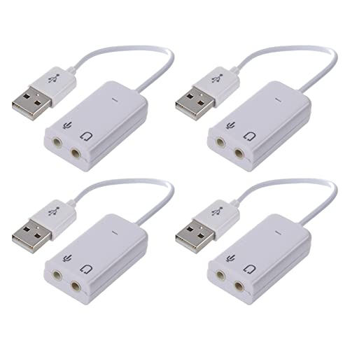 Oikabio 4 x 3,5 mm Mikrofon-Kopfhörer-Buchse USB 2.0 Soundkarte Lautsprecher Audio-Adapter Oikabio 4 x 3,5 mm Mikrofon-Kopfhörer-Buchse USB 2.0 Soundkarte Lautsprecher Audio-Adapter von Oikabio