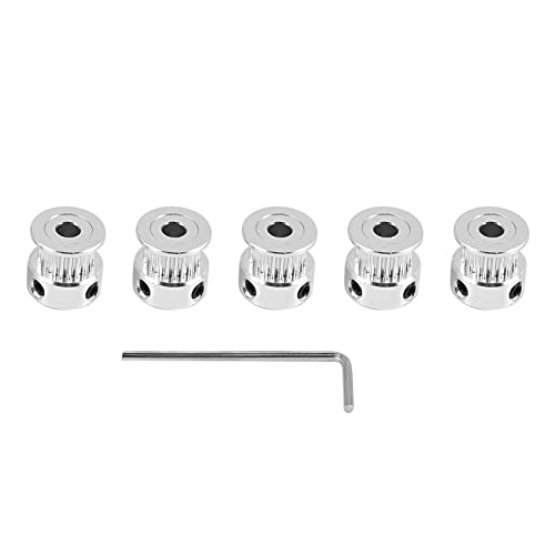 Oikabio 5PCS GT2 Zahnriemenscheibe Riemen 20 Zaehne Bohrung 5mm Breite 6mm und Schraubenschluessel Fuer RepRap 3D Drucker Prusa i3 von Oikabio