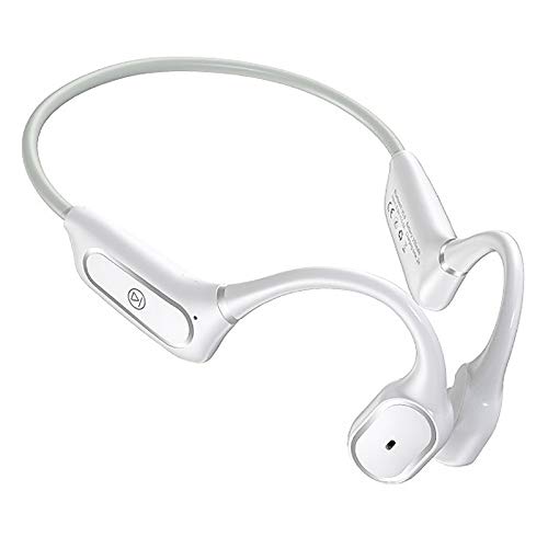Oikabio Bluetooth 5.0 Bone Conduction Headset Kopfhörer mit Mikrofon IP55 Wasserdicht Kopfhörer Weiß von Oikabio