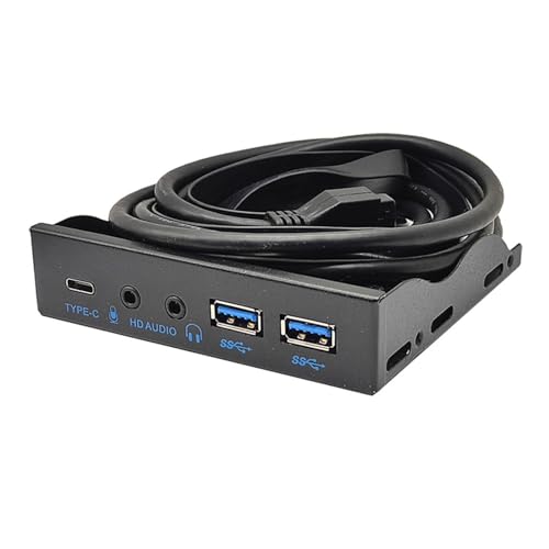 Oilmal USB Front Panel Für PC USB 3 2 10Gbps Typ C + 19Pin 2 Port USB 3 0 Hub + 3 5mm Kopfhörer Mikrofon Für 3 5 "Diskette Bay USB 3 0 Hub von Oilmal