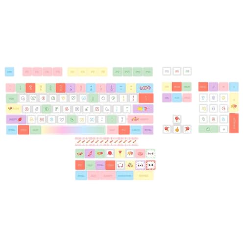 Passen Sie Ihre Mechanische Tastatur Mit Farbenfrohen XDA Tastenkappen Mit 126 Tasten Süßigkeiten Design An. XDA Profil Tastenkappen Für Mechanische Tastaturen Sorgen Für Sanftes Und Komfortables von Oilmal