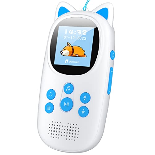 32GB MP3 Player Bluetooth 5.0, Oilsky MP3-Player Kinder mit Kopfhörer, 750mAh Tragbarem Sport Mp3 Musikplayer mit Lautsprecher, UKW-Radio, Schrittzähler, Diktiergerät, Unterstützung 128GB von Oilsky