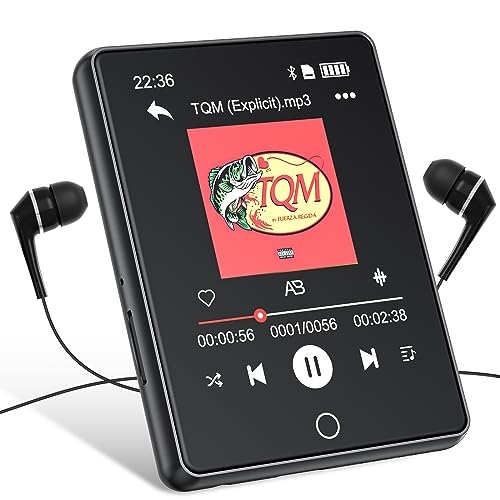 64GB MP3 Player Bluetooth 5.0, Oilsky Kinder MP3-Player mit Kopfhörer, 2,8" Touchscreen Musikplayer mit Lautsprecher, Sport Tragbarer MP3 digitaler Audioplayer mit FM-Radio, E-Book (Schwarz) von Oilsky