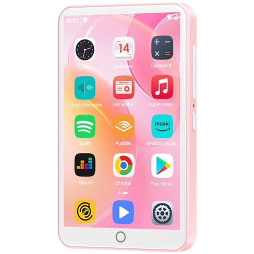 80GB MP3-Player mit Bluetooth und WLAN, MP3 & MP4 Musikplayer, Oilsky 4 Zoll 1080P Touchscreen-Videoplayer, tragbarer Android Spotify Player mit Play Store App (Rosa) von Oilsky