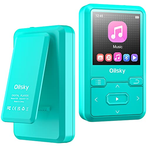 Clip MP3 Player Bluetooth 5.0, Tragbare Musik-Player mit 32GB internen Speicher, UKW-Radio, E-Book, Schrittzähler, Sprachaufzeichnung und Unterstützung für bis zu 128 GB TF/Micro SD-Karte von Oilsky