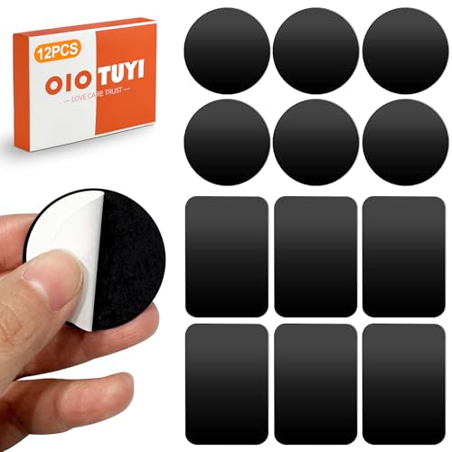 OioTuyi 12 Stück Metallplatten für Magnet Handyhalterung, Selbstklebende Magnetplatten Set, Metallplättchen, Rechteckig und Rund, Auto Handy Zubehör, Schwarz OioTuyi 12 Stück Metallplatten für Magnet Handyhalterung, Selbstklebende Magnetplatten Set, Metallplättchen, Rechteckig und Rund, Auto Handy Zubehör, Schwarz von OioTuyi