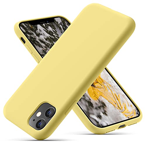 OitiYaa Silikonhülle Entwickelt für iPhone 11 Hülle, Ultradünne Stoßfeste Schutzhülle aus Flüssigsilikon mit weichem, kratzfestem Mikrofaserfutter, 6,1 Zoll, Gelb von OitiYaa