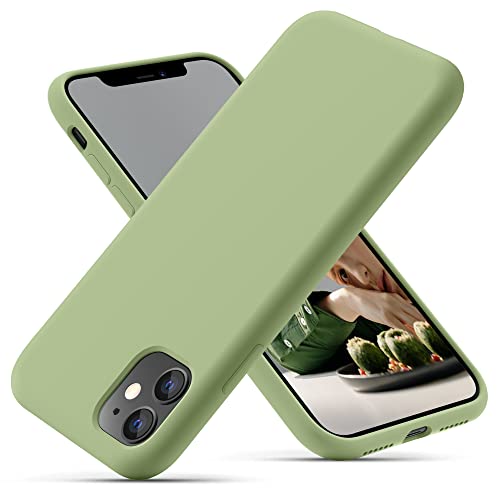 OitiYaa Silikonhülle Entwickelt für iPhone 11 Hülle, Ultradünne Stoßfeste Schutzhülle aus Flüssigsilikon mit weichem, kratzfestem Mikrofaserfutter, 6,1 Zoll, Matcha Grün von OitiYaa