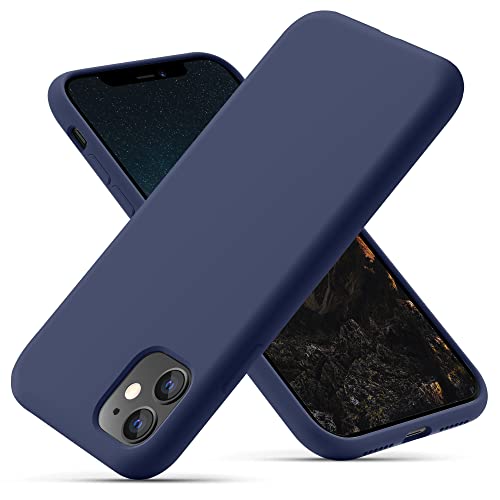 OitiYaa Silikonhülle Entwickelt für iPhone 11 Hülle, Ultradünne Stoßfeste Schutzhülle aus Flüssigsilikon mit weichem, kratzfestem Mikrofaserfutter, 6,1 Zoll, Mitternachtsblau von OitiYaa