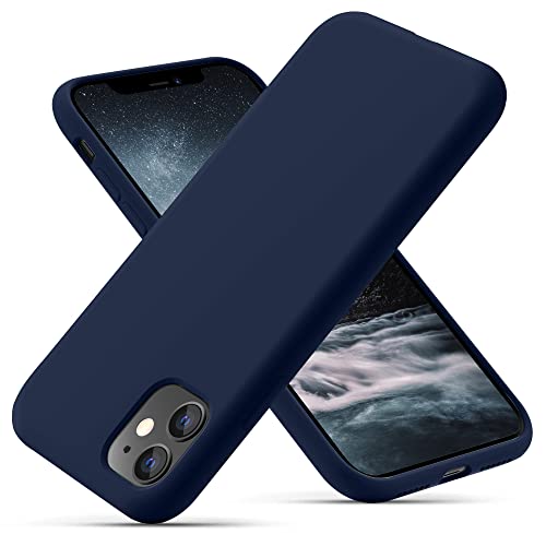 OitiYaa Silikonhülle Entwickelt für iPhone 11 Hülle, Ultradünne Stoßfeste Schutzhülle aus Flüssigsilikon mit weichem, kratzfestem Mikrofaserfutter, 6,1 Zoll, Navy Blau von OitiYaa