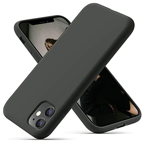 OitiYaa Silikonhülle Entwickelt für iPhone 11 Hülle, Ultradünne Stoßfeste Schutzhülle aus Flüssigsilikon mit weichem, kratzfestem Mikrofaserfutter, 6,1 Zoll, Weltraumgrau von OitiYaa